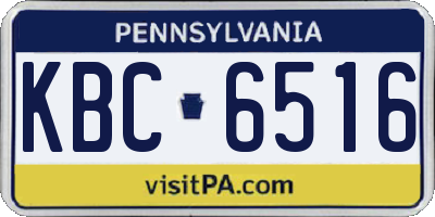 PA license plate KBC6516