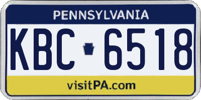 PA license plate KBC6518