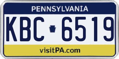PA license plate KBC6519