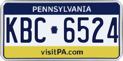 PA license plate KBC6524