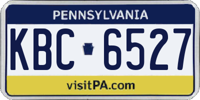 PA license plate KBC6527