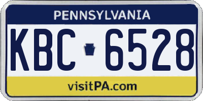 PA license plate KBC6528