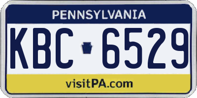PA license plate KBC6529