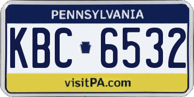 PA license plate KBC6532