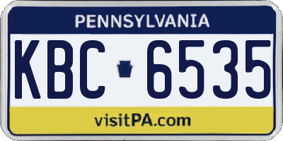PA license plate KBC6535
