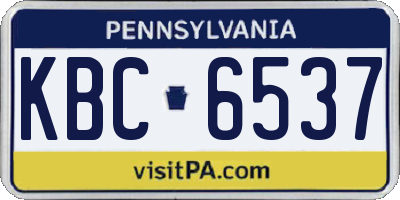 PA license plate KBC6537
