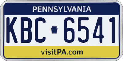 PA license plate KBC6541