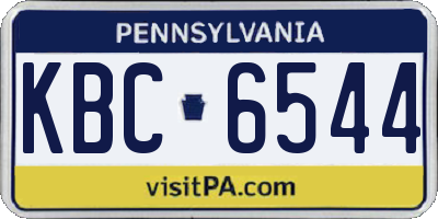 PA license plate KBC6544