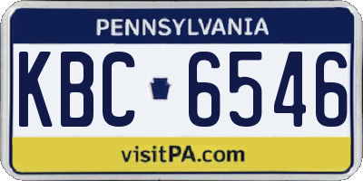 PA license plate KBC6546