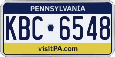 PA license plate KBC6548