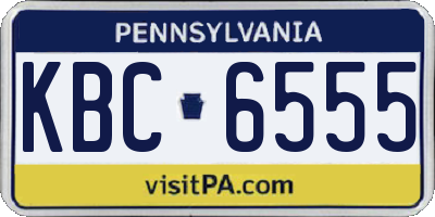 PA license plate KBC6555