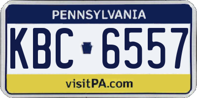 PA license plate KBC6557