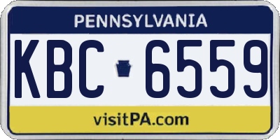 PA license plate KBC6559