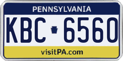 PA license plate KBC6560