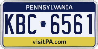 PA license plate KBC6561