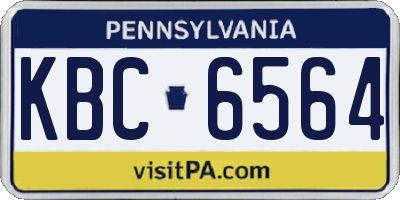 PA license plate KBC6564