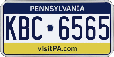PA license plate KBC6565