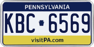 PA license plate KBC6569