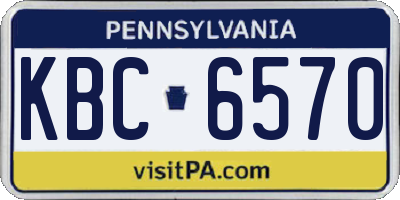 PA license plate KBC6570