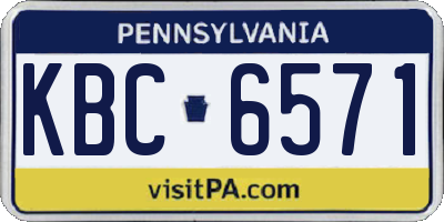 PA license plate KBC6571