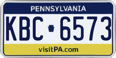 PA license plate KBC6573