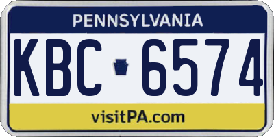 PA license plate KBC6574