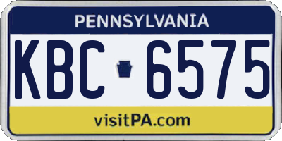 PA license plate KBC6575