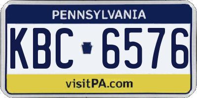 PA license plate KBC6576
