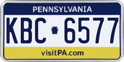 PA license plate KBC6577