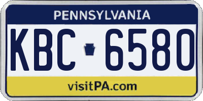 PA license plate KBC6580