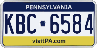 PA license plate KBC6584