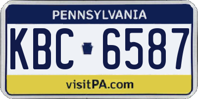 PA license plate KBC6587