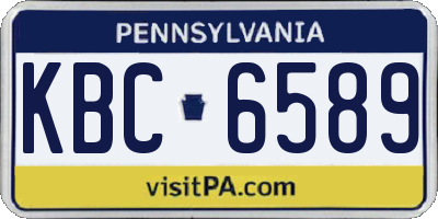PA license plate KBC6589