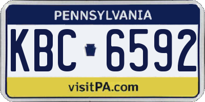 PA license plate KBC6592