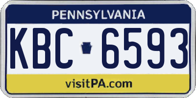 PA license plate KBC6593