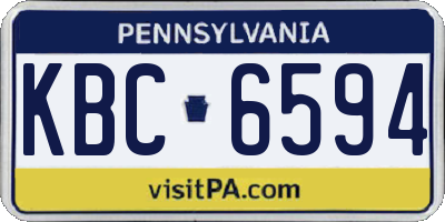 PA license plate KBC6594