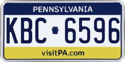 PA license plate KBC6596
