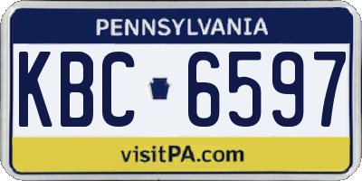 PA license plate KBC6597