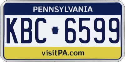 PA license plate KBC6599