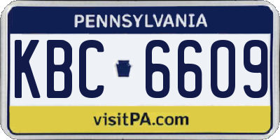 PA license plate KBC6609