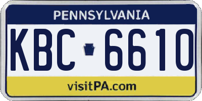 PA license plate KBC6610