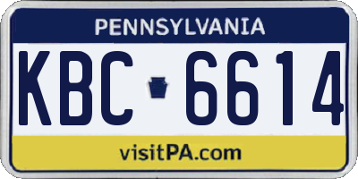 PA license plate KBC6614
