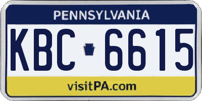 PA license plate KBC6615
