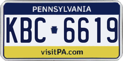 PA license plate KBC6619