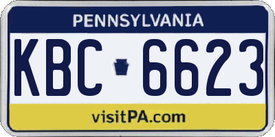 PA license plate KBC6623