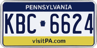 PA license plate KBC6624