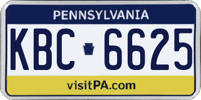 PA license plate KBC6625