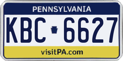 PA license plate KBC6627