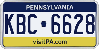 PA license plate KBC6628