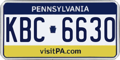 PA license plate KBC6630